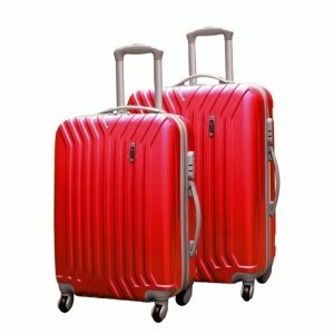 ЧЕМОДАН ПЛАСТИКОВЫЙ 60 СМ КРАСНЫЙ НЕОН